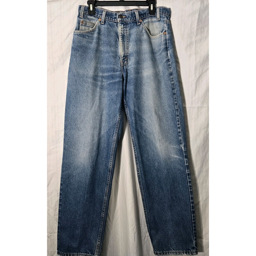 Levi's Men's Jeans Blue, Straight, Distressed, White Tab 90s Vintage 34x31
